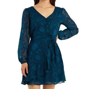 New with Tag (NWT) BCX Juniors' Belted Ruffled Dark Teal Dress Size Medium